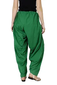 Caaspy Women's Cotton Plain Semi Patiala Salwar Patiala Pants Cotton Patiala Combo (Size: Free Size, Length: 41 Inches) (Green Combo) (Green & Purple)-thumb2