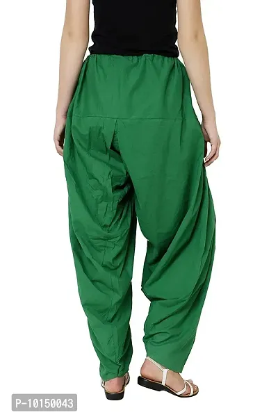 Caaspy Women's Cotton Plain Semi Patiala Salwar Patiala Pants Cotton Patiala Combo (Size: Free Size, Length: 41 Inches) (Green Combo) (Green  Red)-thumb3