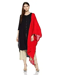 Caaspy Cotton Dupatta Plain Dupatta Cotton Plain Dupatta Solid Dupatta Sacarf For Women Chunni For Women Dupatta For Women (Length: 2.25 Meter, Width: 1 Meter) (Green & Red)-thumb2