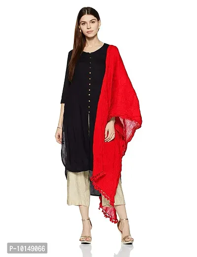 Caaspy Cotton Dupatta Plain Dupatta Cotton Plain Dupatta Solid Dupatta Sacarf For Women Chunni For Women Dupatta For Women (Length: 2.25 Meter, Width: 1 Meter) (Green & Red)-thumb3