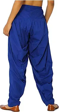 Caaspy Women's Cotton Plain Semi Patiala Salwar Patiala Pants Cotton Patiala Combo (Size: Free Size, Length: 41 Inches) (Green Combo) (Green & Royal Blue)-thumb4