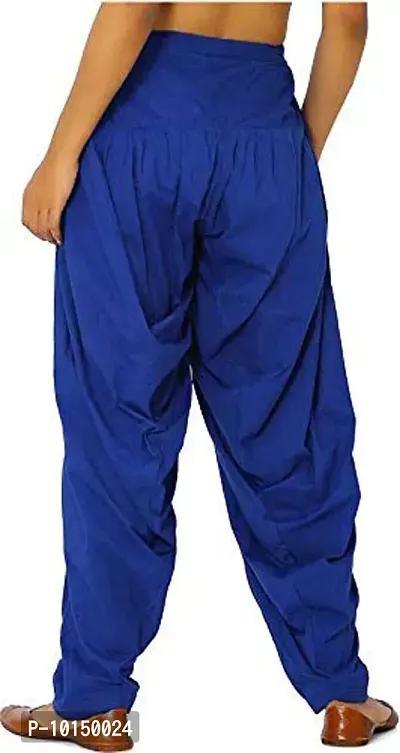 Caaspy Women's Cotton Plain Semi Patiala Salwar Patiala Pants Cotton Patiala Combo (Size: Free Size, Length: 41 Inches) (Green Combo) (Green & Royal Blue)-thumb5