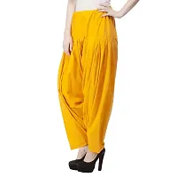 Caaspy Women's Cotton Plain Semi Patiala Salwar Patiala Pants Cotton Patiala Combo (Size: Free Size, Length: 41 Inches) (Mustard Yellow Combo) (Mustard Yellow & Baby Pink)-thumb2