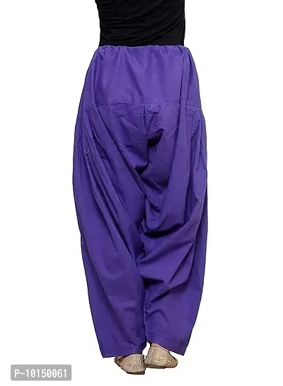 Caaspy Women's Cotton Plain Semi Patiala Salwar Patiala Pants Cotton Patiala Combo (Size: Free Size, Length: 41 Inches) (Green Combo) (Green & Purple)-thumb5