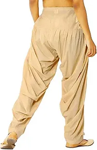 Caaspy Women's Cotton Plain Semi Patiala Salwar Patiala Pants Cotton Patiala Combo (Size: Free Size, Length: 41 Inches) (Beige Combo) (Beige  Navy Blue)-thumb4