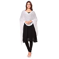 Caaspy Women's Solid Plain Cotton Dupattas (Black and White -Color)-thumb2