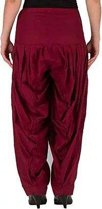 Caaspy Women's Cotton Plain Semi Patiala Salwar Patiala Pants Cotton Patiala Combo (Size: Free Size, Length: 41 Inches) (Navy Blue Combo) (Navy Blue & Maroon)-thumb4