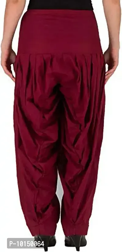 Caaspy Women's Cotton Plain Semi Patiala Salwar Patiala Pants Cotton Patiala Combo (Size: Free Size, Length: 41 Inches) (Navy Blue Combo) (Navy Blue & Maroon)-thumb5