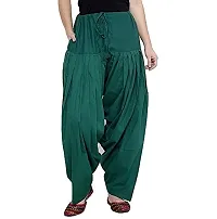 Caaspy Women's Cotton Plain Semi Patiala Salwar Patiala Pants Cotton Patiala Combo (Size: Free Size, Length: 41 Inches) (Green Combo) (Green  Rama Green)-thumb3