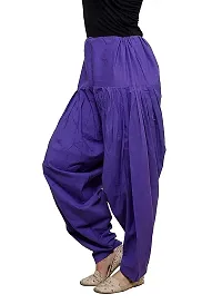 Caaspy Women's Cotton Plain Semi Patiala Salwar Patiala Pants Cotton Patiala Combo (Size: Free Size, Length: 41 Inches) (Green Combo) (Green & Purple)-thumb3