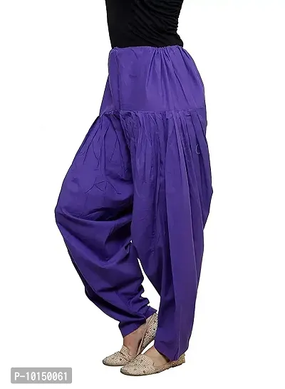 Caaspy Women's Cotton Plain Semi Patiala Salwar Patiala Pants Cotton Patiala Combo (Size: Free Size, Length: 41 Inches) (Green Combo) (Green & Purple)-thumb4