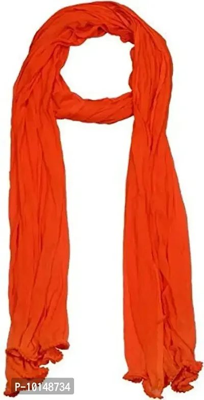 Caaspy Women's Solid Cotton Dupatta (Cotton Dupatta_Orange_Free Size)-thumb4