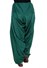 Caaspy Women's Cotton Plain Semi Patiala Salwar Patiala Pants Cotton Patiala Combo (Size: Free Size, Length: 41 Inches) (Green Combo) (Green  Rama Green)-thumb4