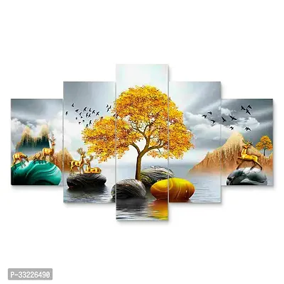 Set Of 5 Framed Painting for Wall Decoration (125 X 60 CM)-thumb0