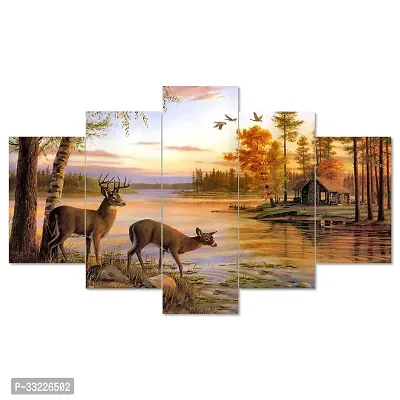 Set Of 5 Framed Painting for Wall Decoration (125 X 60 CM)-thumb0