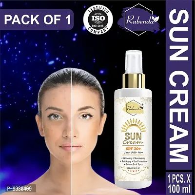 Trendy Sunscreen Cream Spf 30+, Whitening, Moisturising, Anti Aging,Reduce Dark Spote Protetion From Uva/Uvb/Pa++, Sun Protection And De Tan - Spf 30