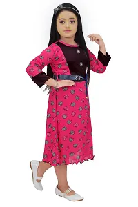 Fancy Floral Printed Frock For Girls-thumb1