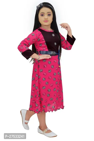 Fancy Floral Printed Frock For Girls-thumb2