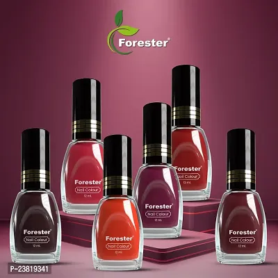 Forester Colour Show Long Wear Nail Polish (Paraben Free  Non Toxic) (Pack Of 6 Combo) Chip Resistant  Quick Dry (Modern Color Range Combo)-thumb0