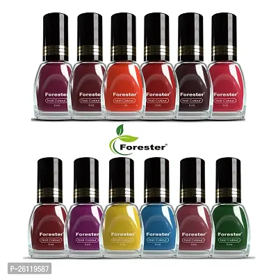 FORESTER Colour Show Long Wear Nail Polish (Paraben Free  Non Toxic) (Pack Of 12 Combo) Chip Resistant  Quick Dry (Modern Color Range Combo)