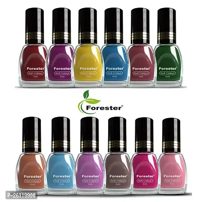 FORESTER Quick-dry, Long Lasting, Chip Resistant, Gel Finish, High Gloss, FD APPROVED COLORS  PIGMENTS, PACK OF  12 PCS
