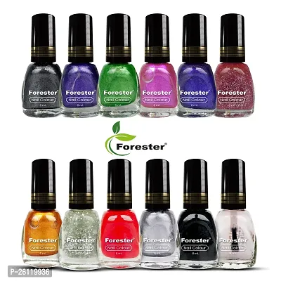 FORESTER New Pastel Hd Shine Long-Lasting Stay  Quick Dry Gel Glossy Finish Nail Polish Set Of 12 Combo, 72 Ml