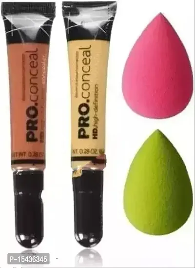 MAKEUP COMBO PROFESSIONAL  PRO CONCEAL CORRECTOR ORANGE  YELLOW HD CONCEALER ESPRESSO 0.25 OZ WITH 2 PUFF (4 Items in the set)