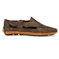 Walkstyle Men's Brown Rich Look Drive Sandals-thumb4