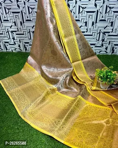 Elegant Multicoloured Art Silk Saree with Blouse piece For Women-thumb0