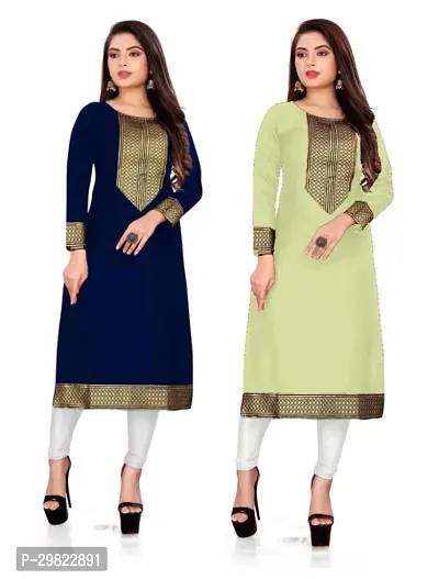 Fancy Cotton Slub Kurtas For Women Pack Of 2-thumb0