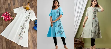 Fancy Slub Kurtas For Women Pack Of 3