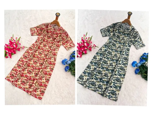 Attractive Slub A-Line Kurta Pack Of 2