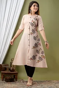 PEELOANE SHRIVASHRI TEX Women's New Elegance Regular Fit Soft Cotton 3/4 Sleeve Casual Round Kurti-thumb1