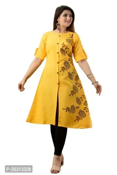 PEELOANE SHRIVASHRI TEX Women's New Elegance Regular Fit Soft Cotton 3/4 Sleeve Casual Round Kurti