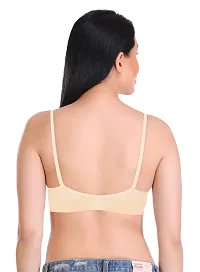 Featherline Non Padded Non Wired Regular Women's Front Open T-Shirt Bra (Skin-2, White-2, 32B)-thumb4