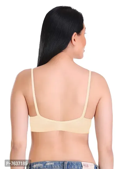 Featherline Non Padded Non Wired Regular Women's Front Open T-Shirt Bra (Skin-2, White-2, 32B)-thumb5