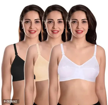 Featherline Cotton Non Padded Non Wired Women's Everyday Bras (Cotton Straps)-thumb0