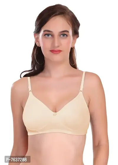 Featherline Poly Cotton Non Padded Non Wired Seamless Everyday Womens T-Shirt Bra-thumb2