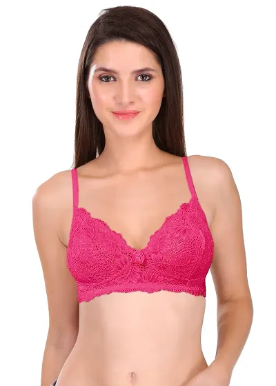 Stylish Lace Solid Bras For Women