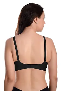 Featherline Cotton Non Padded Non Wired Women's Everyday Bras (Cotton Straps) (Black, 32B)-thumb1