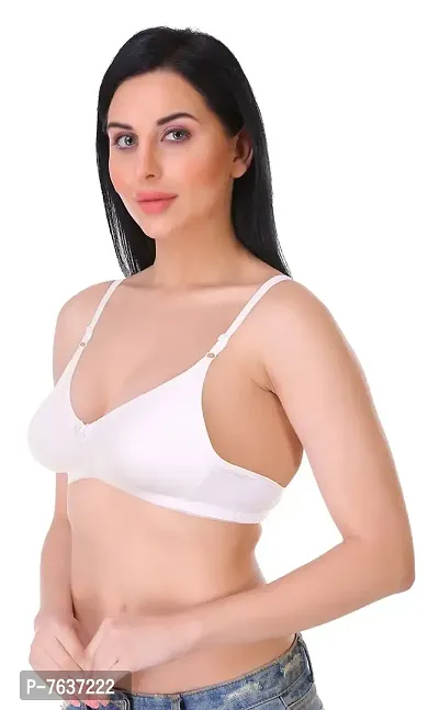 Featherline Casual Poly Cotton Non Padded Non Wired Everyday Womens T-Shirt Bras-thumb3