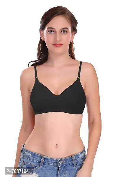 Featherline Poly Cotton Non Padded Non Wired Seamless Everyday Womens T-Shirt Bra-thumb0