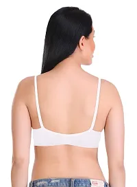 Featherline Non Padded Non Wired Regular Women's Front Open T-Shirt Bra (Skin-2, White-2, 32B)-thumb2