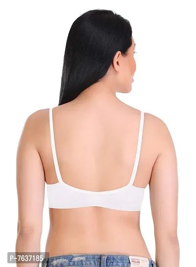 Featherline Non Padded Non Wired Regular Women's Front Open T-Shirt Bra (Skin-2, White-2, 32B)-thumb3