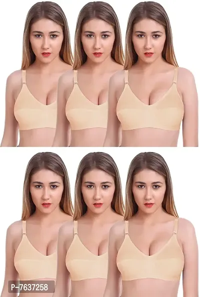 Featherline 100% Pure Cotton Perfect Fitted Non Padded Women's Everyday  Bras (Elastic Straps)