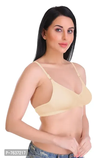 Featherline Casual Poly Cotton Non Padded Non Wired Everyday Womens T-Shirt Bras-thumb5