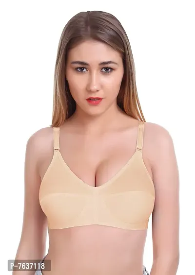 Buy Featherline 100% Pure Cotton Perfect Fitted Non Padded Women's Teenager  Bras (Elastic Straps) (Skin-3, 38C) Online In India At Discounted Prices