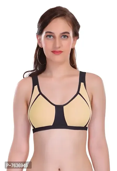 Buy Featherline Seamless Non-Padded Color Block Design Casual Women's  Sports Bras Online In India At Discounted Prices
