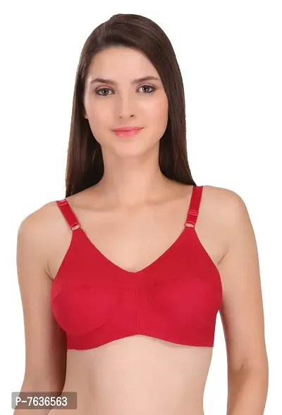 Featherline 100% Pure Cotton Perfect Fitted Non Padded Women's Everyday Bras (Elastic Straps)