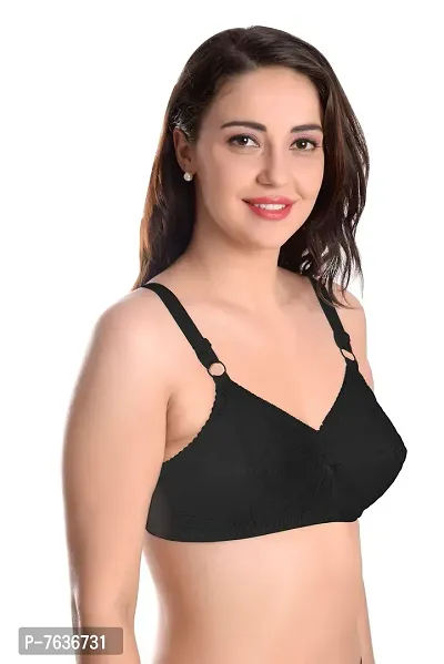 Featherline Cotton M Frame Two Section Cup Design Non Padded Non Wired Full Coverage Women's Everyday Bra-thumb4